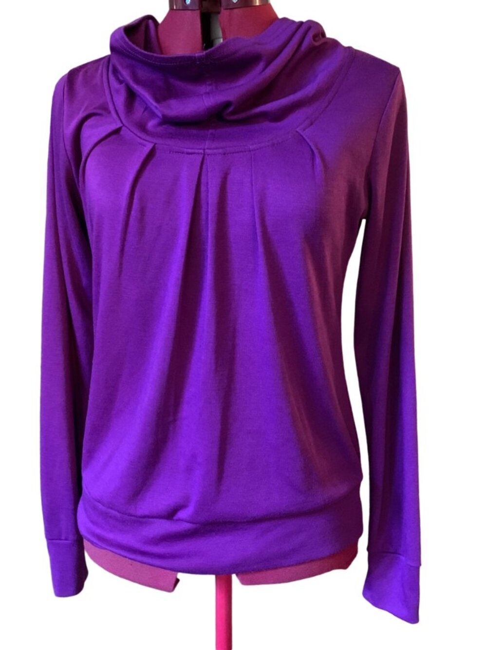 ONLY - Purple Shirt - Cowl neck hoodie - Long sleeve - Large